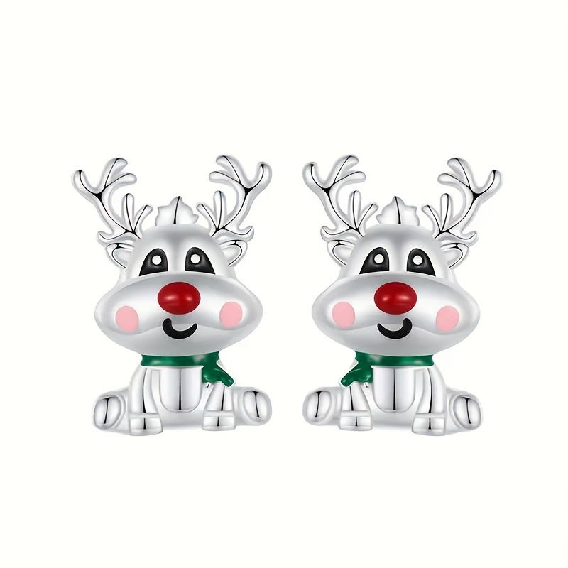 

Elegant & Cute Reindeer Stud Earrings For Women - Nickel-free Copper, Christmas Parties &