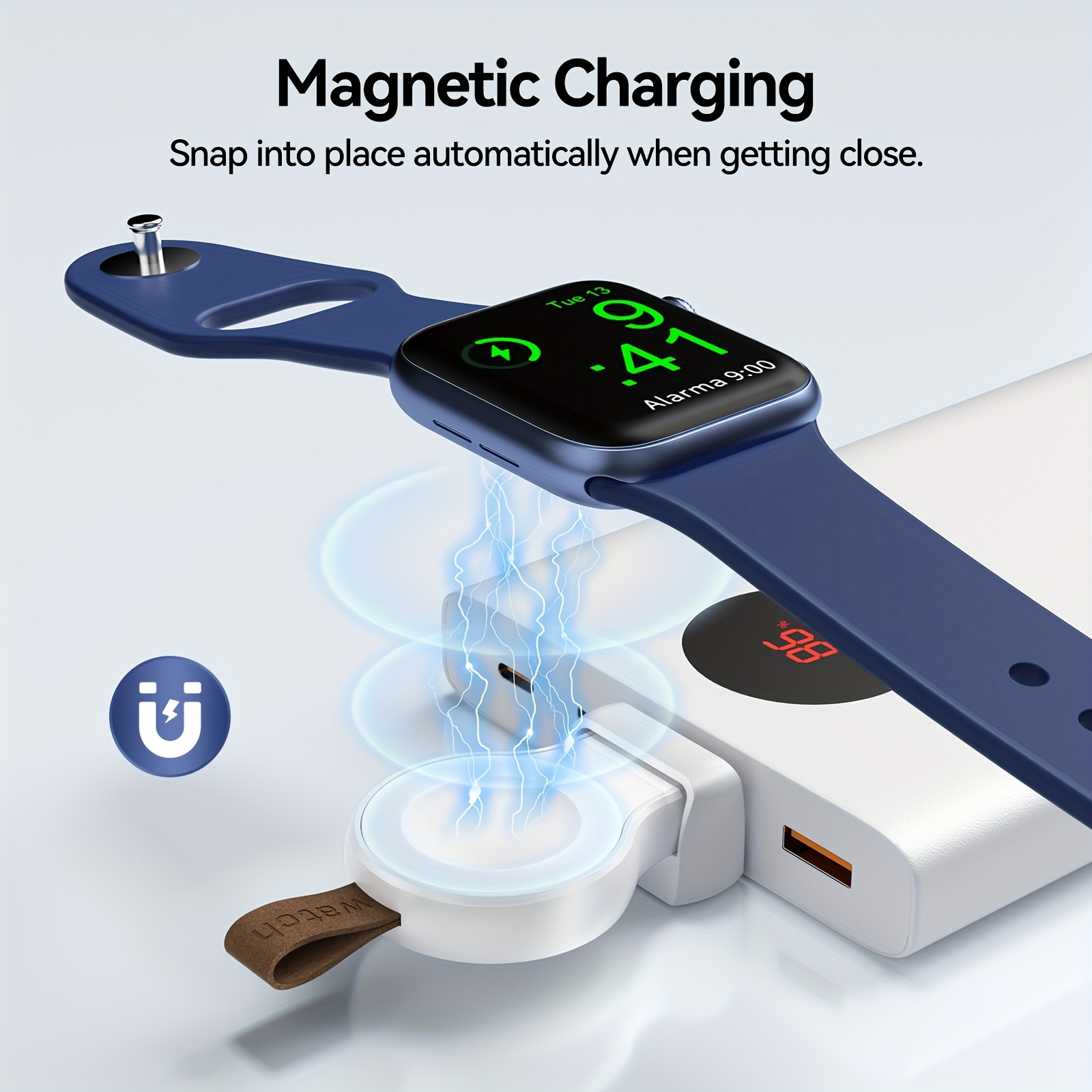 Cargador inalámbrico magnético para iWatch, Cargador de Cable USB de Viaje  portátil, Cargador de Reloj magnético Compatible con Apple Watch iWatch