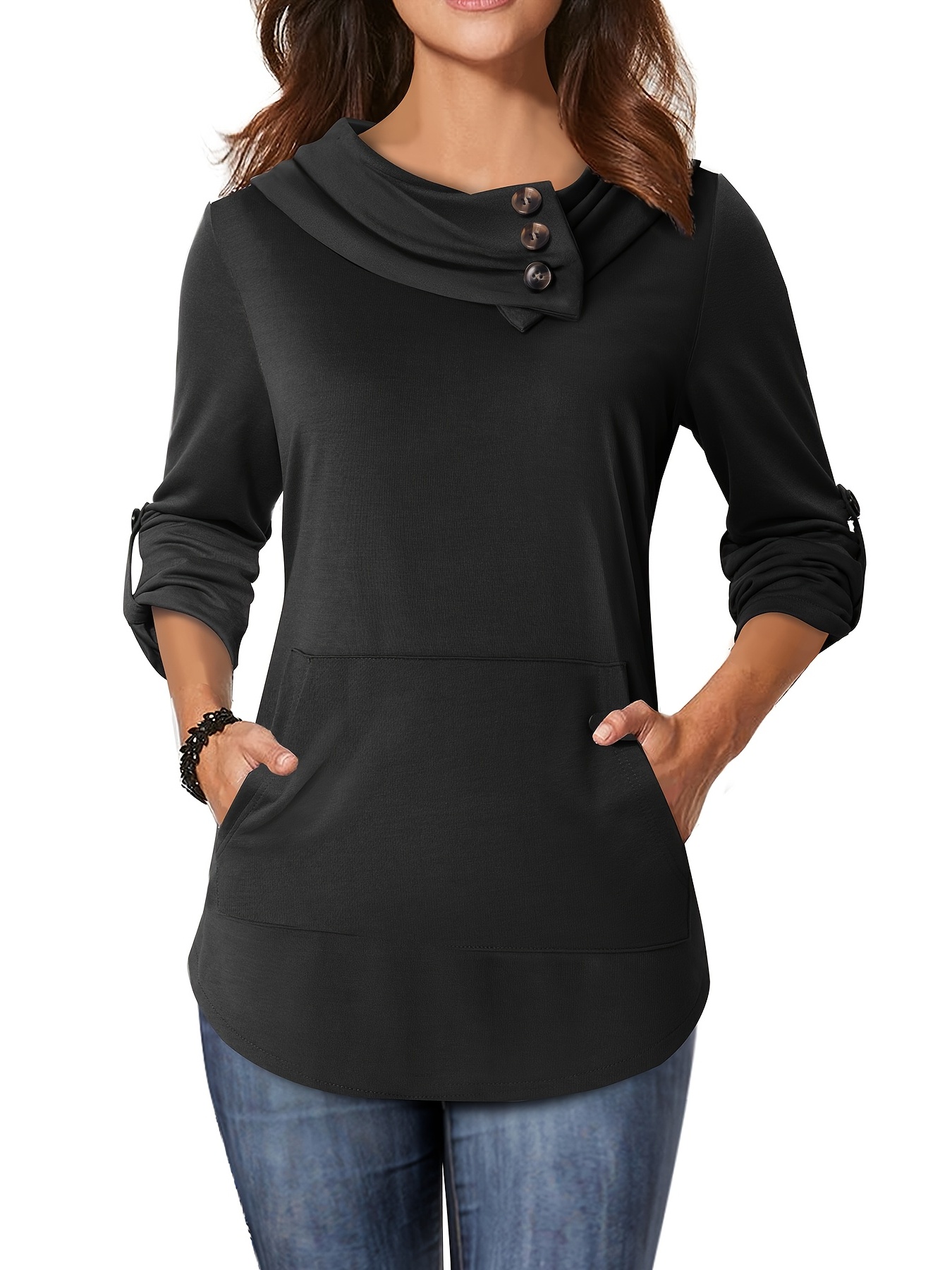 Stylish Fall Fashion: Grey Bell Sleeve Shirt and Black Velvet Leggings