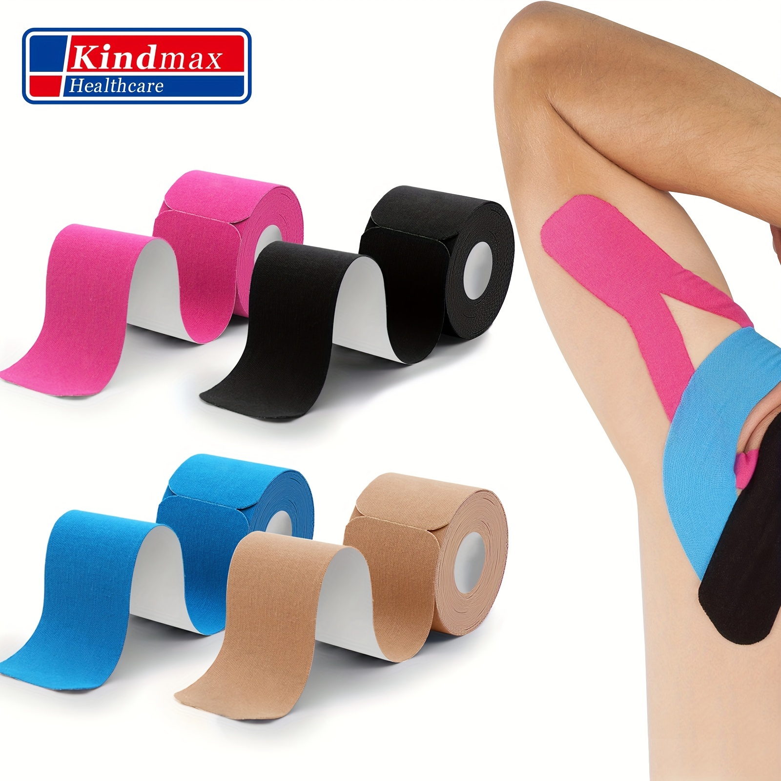  Kinesiology Tape 4 Rolls K Sports Tape for Knee Support and  Muscle Pain Relief, Uncut Physio Tape Elastic Therapeutic Designed for  Athletes Injury Recovery (Beige) : Health & Household