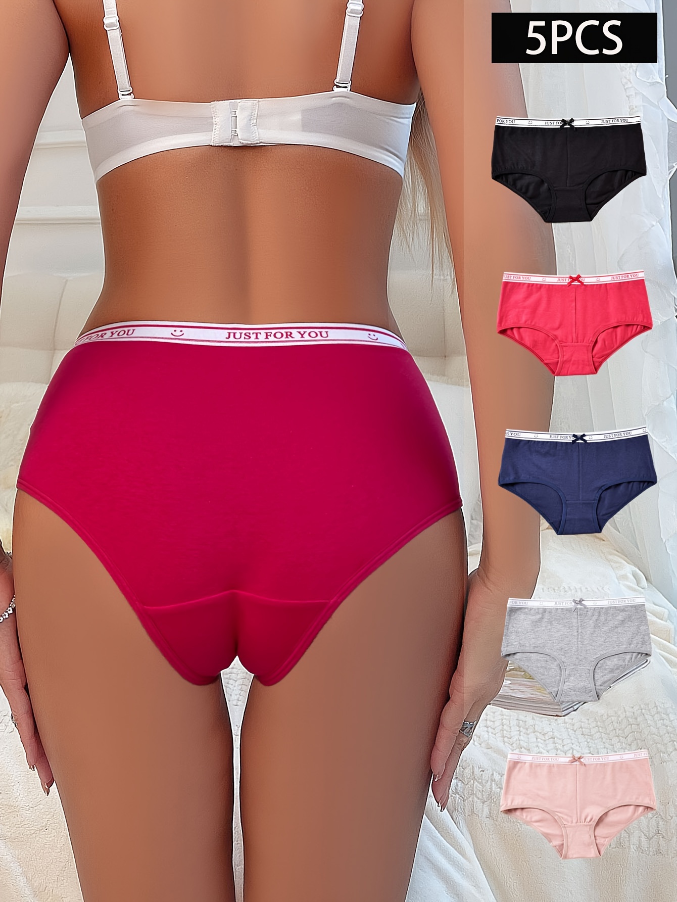 Sporty Panties Love Letter Contrast Trim Versatile Intimates - Temu Canada