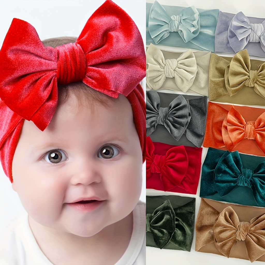 Bandeau élastique en Nylon à boucles solides pour bébé, en coton doux, avec  nœud papillon, pour nouveau-né, garçon et fille, accessoires de cheveux à  la mode - AliExpress