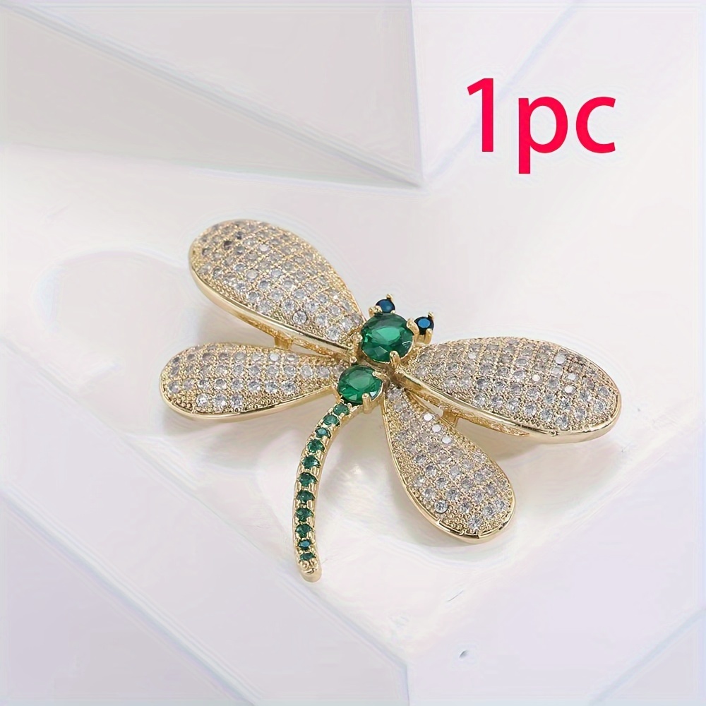 Alloy Rhinestone Dragonfly Brooch Men Suit Sweater Corsage - Temu