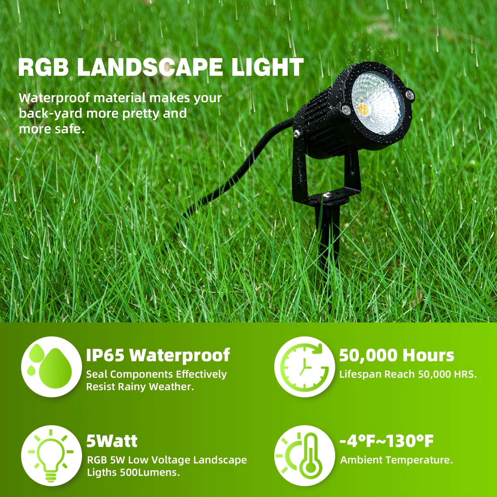 RGB Landscape Lighting 10W 12V Low Voltage LED Landscape Lights Outdoor  Color