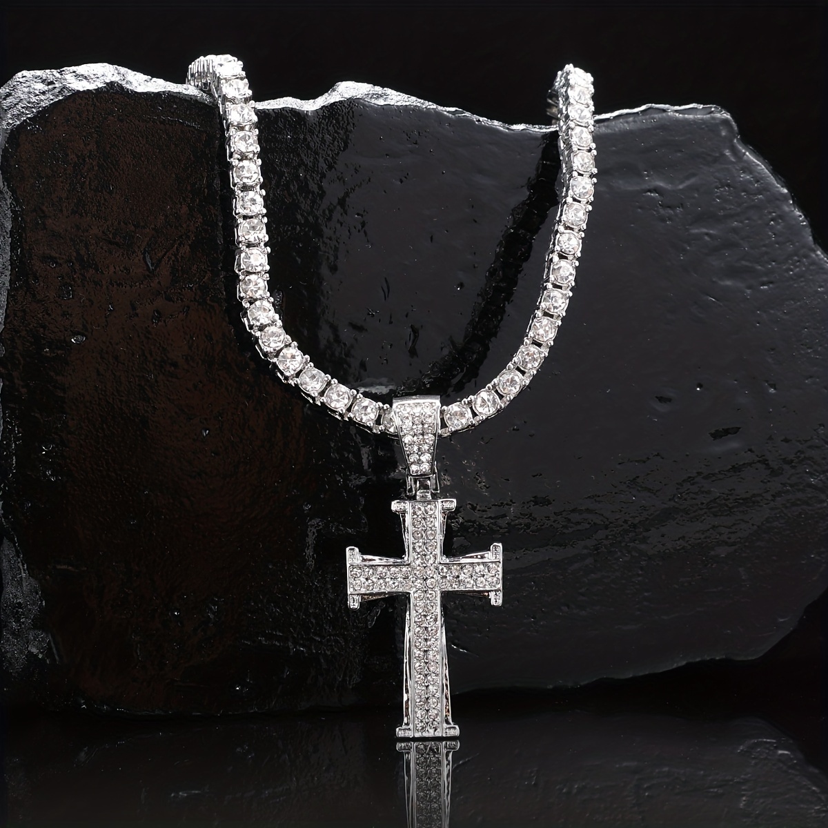 Collar Colgante Religioso Cruz Oro y Nácar cordón - HOPS Joyas con alma