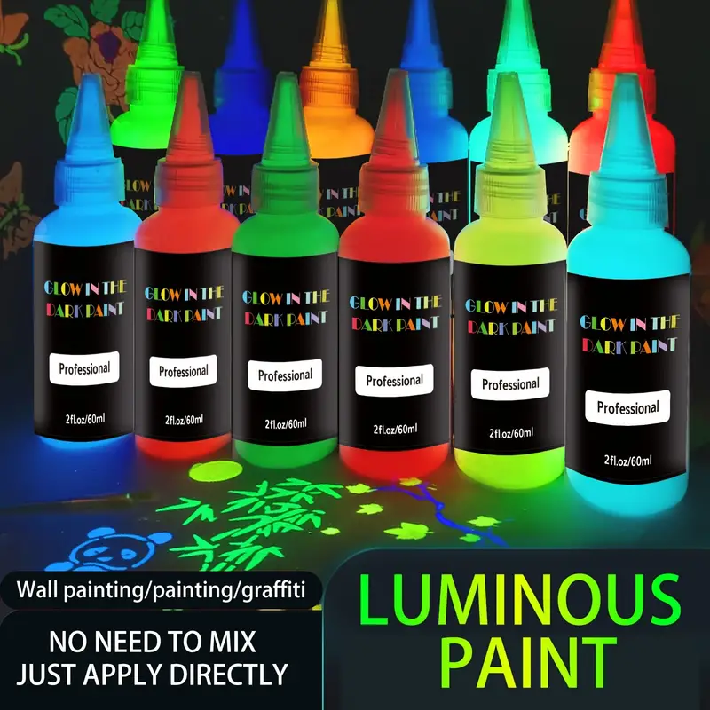 12color For Choice Extra Bright Colors Glow Luminous Paint - Temu