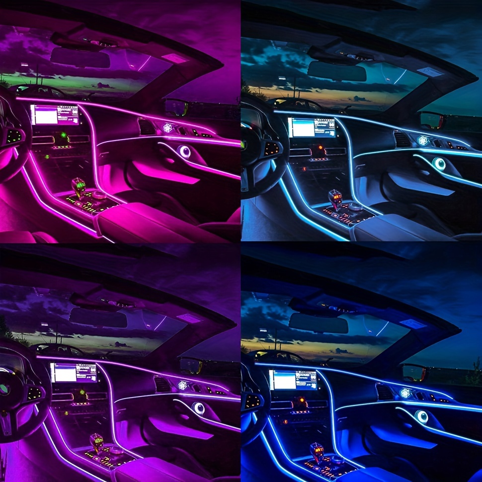 Car Atmosphere Light Interior Light Colorful Neon Light Car Universal Fiber  Optic Light Strip Led Decorative Light 2in 1 - Temu United Arab Emirates