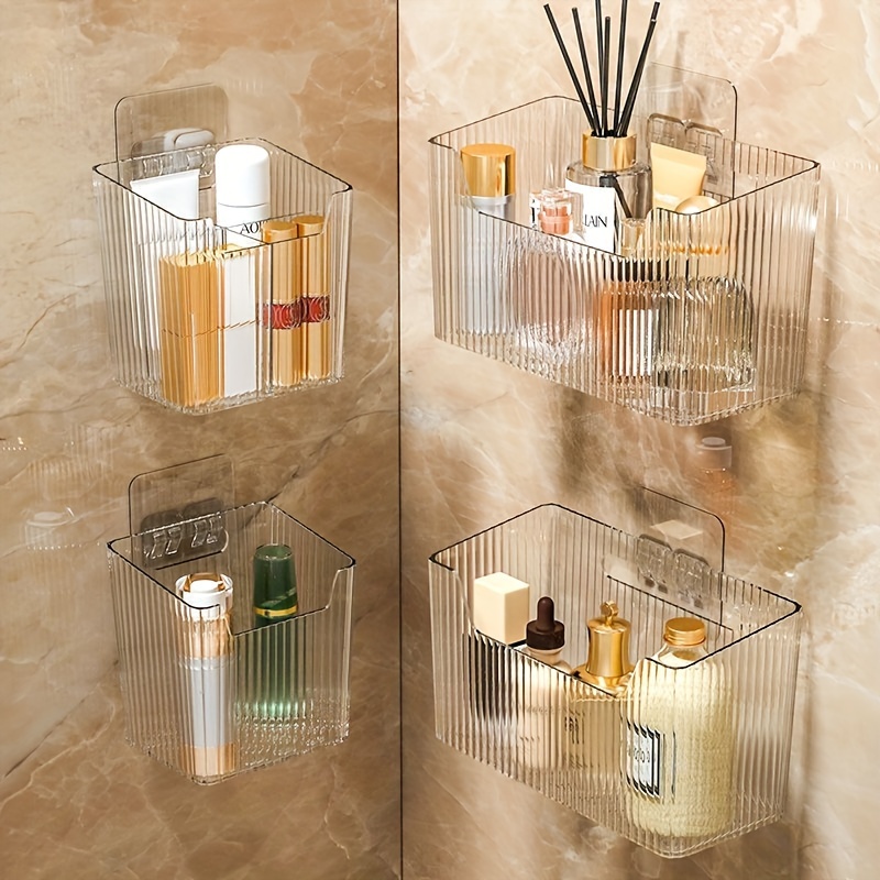 Acrylic Bathroom Storage Holder Metal Skincare Makeup Organizer Rack  Cosmetic Shampoo Cabinet Shelf New Arrival Free Shipping