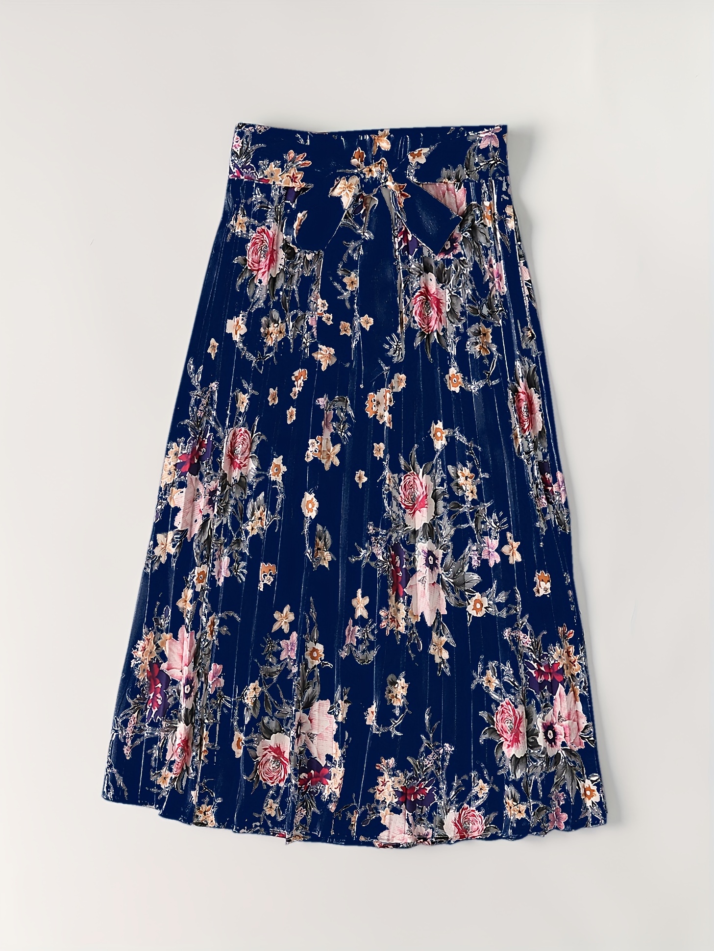 Navy floral skirt outlet vintage