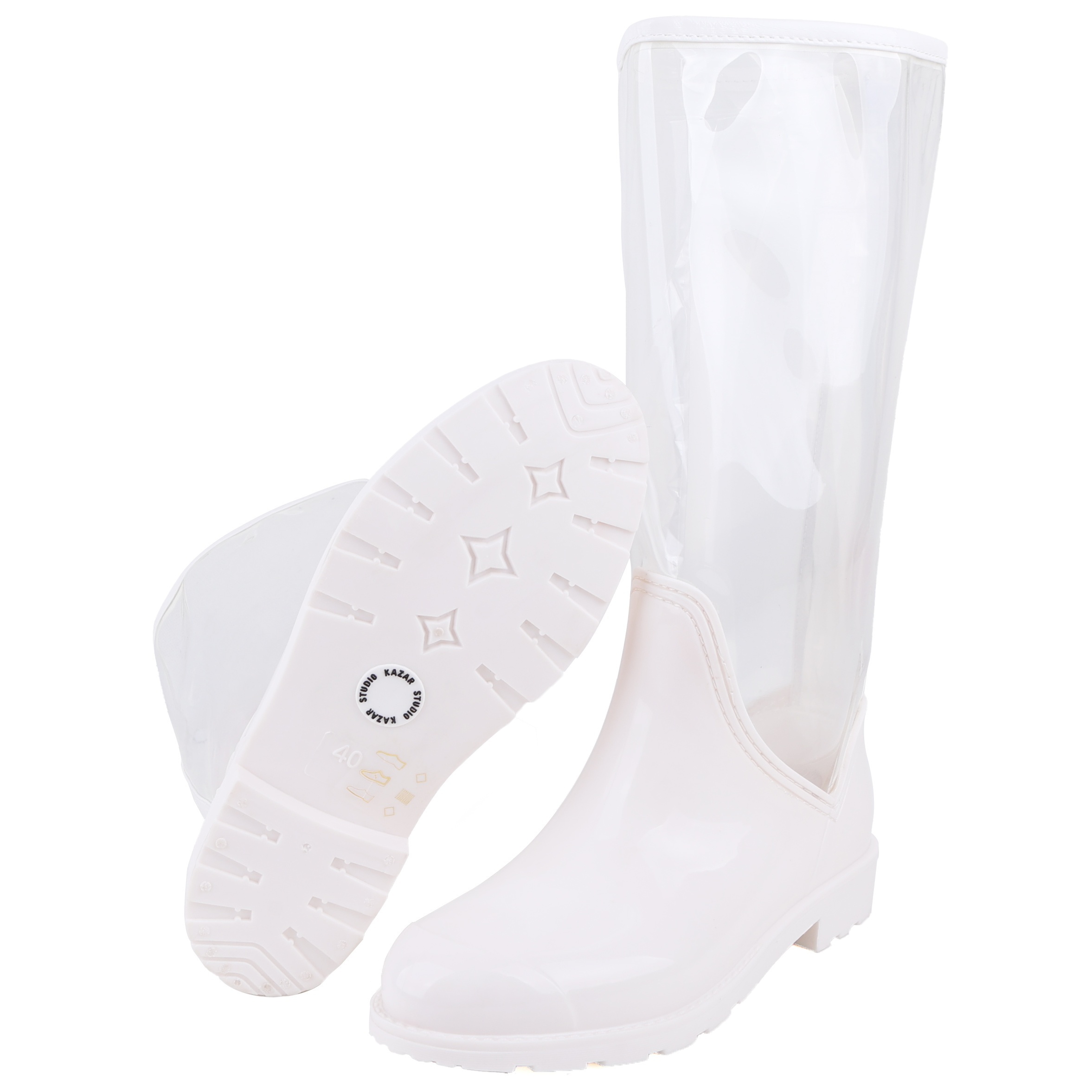 Transparent Rubber Boots Women Rain Shoes Waterproof Work Garden