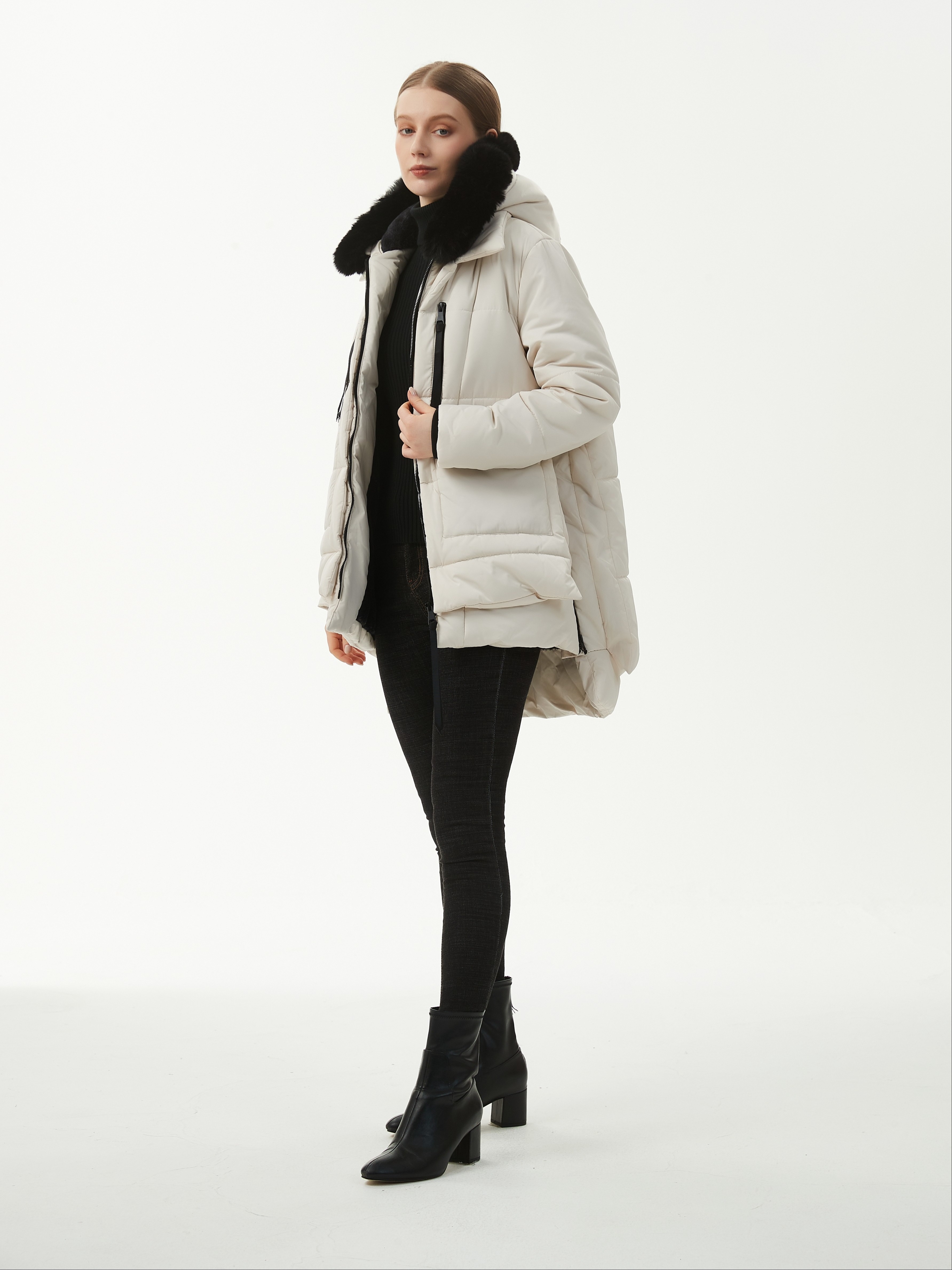 Women's Warm Thickened Overcoat Warm Trendy Winter Fleece Fashion Lined  Hooded Snow Coat Jacket Tall Women (Beige, S) at  Women's Coats Shop