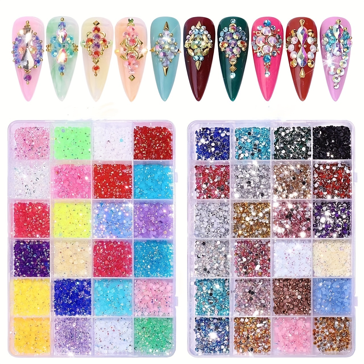 Mixed Sizes Rhinestones for Crafts and Nails Glass Crystals