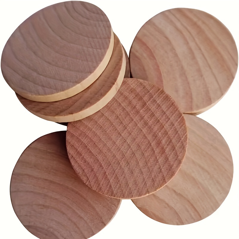 Fuyit - Juego de 30 rebanadas de madera natural para manualidades (2,4