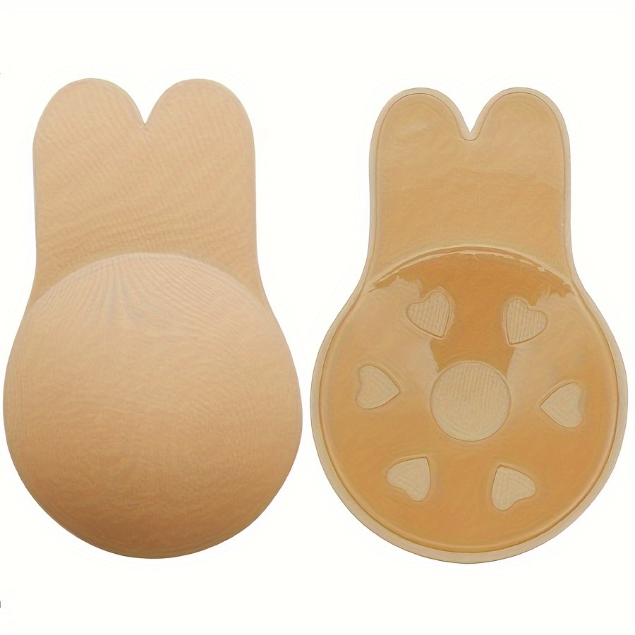 Reusable Ladies Seamless Invisible Strapless Bra Push-Up Self-Adhesive  Silicone Nipple Cover Pad Plus Size