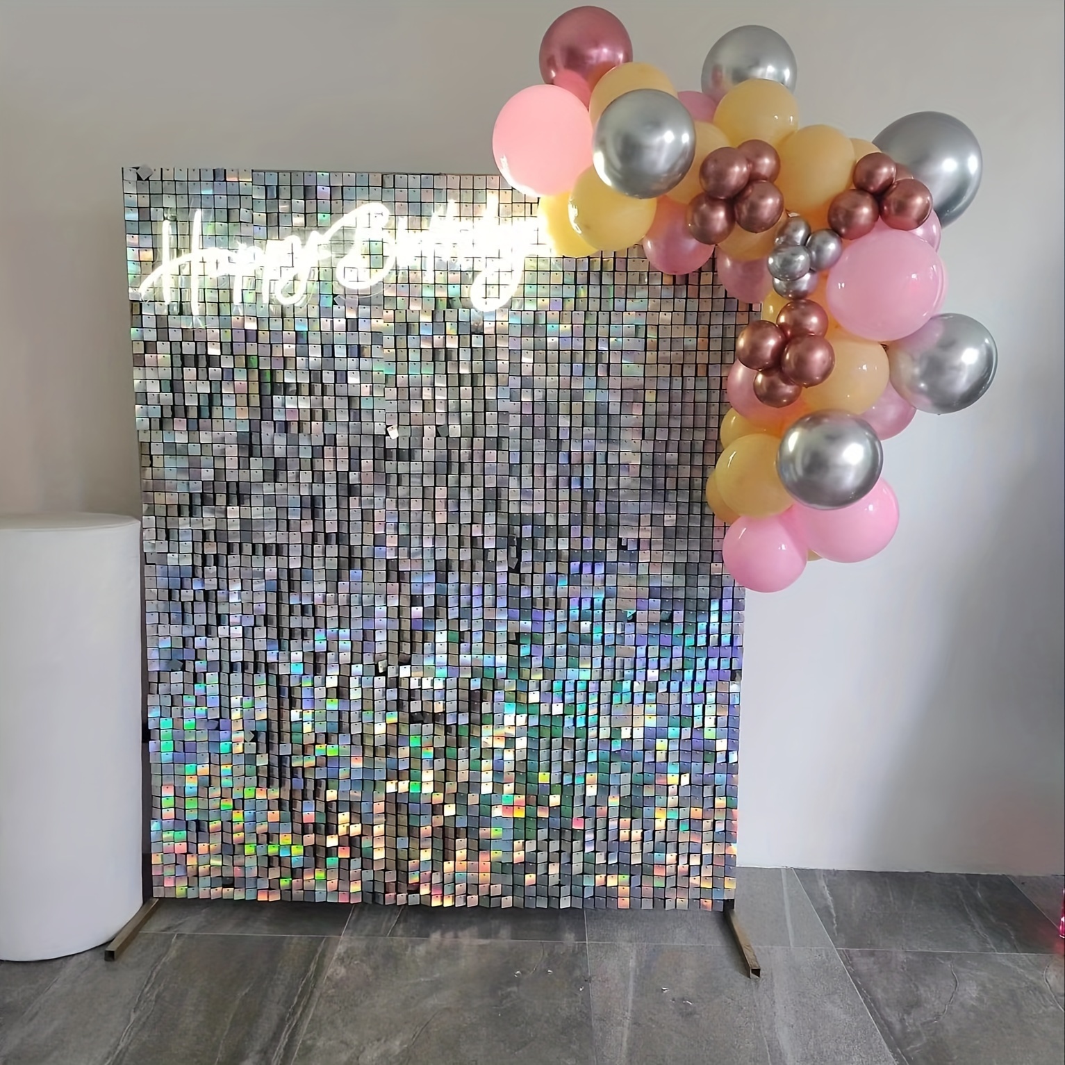

12pcs, Shimmer Wall Backdrop Square Sequin Wall Panels Shimmer Backdrop, Wall Decor For Birthday Graduation Party Decorations Indoor Or Outdoor, Wedding & Bachelorette Party Supplies