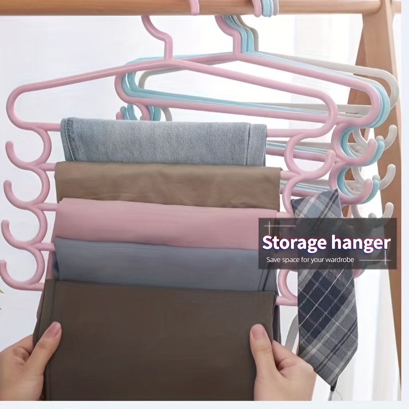 1pc Creative Multilayer Storage Pants Hanger Plastic Clothes