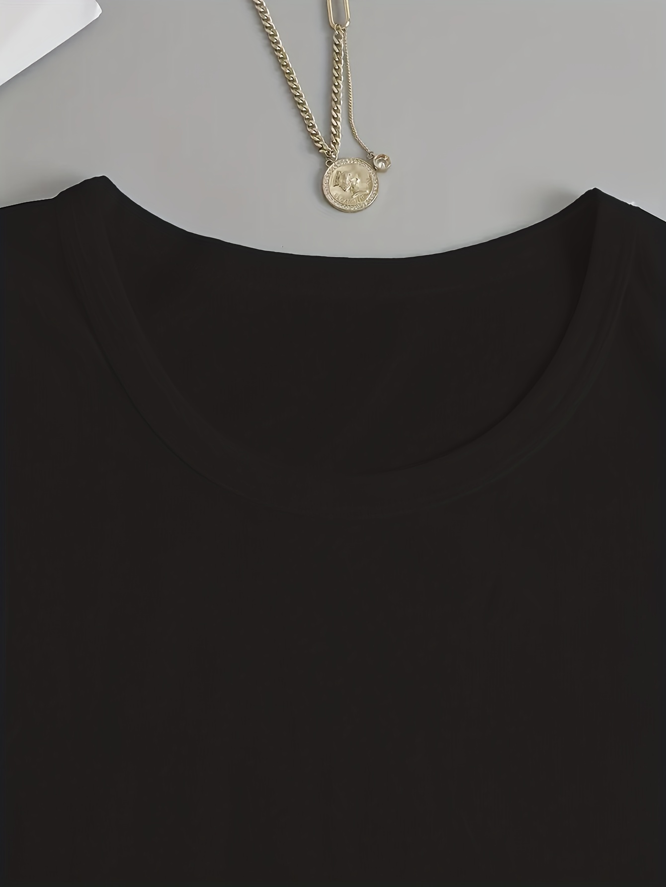 Solid Crew Neck T-Shirt, Casual Long Sleeve Top For Spring & Fall, Women's Clothing