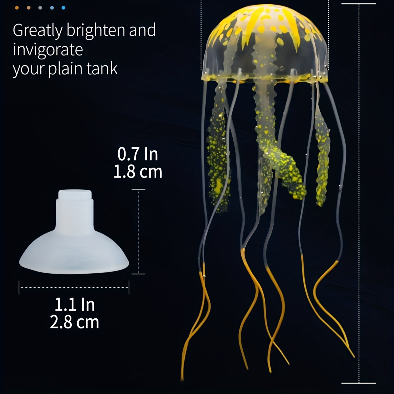 Colorful Jellyfish Decoration With Luminous Effect Aquarium - Temu