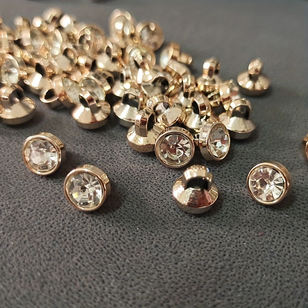 50pcs 8mm Small Rhinestone Buttons for Apparel Decorations