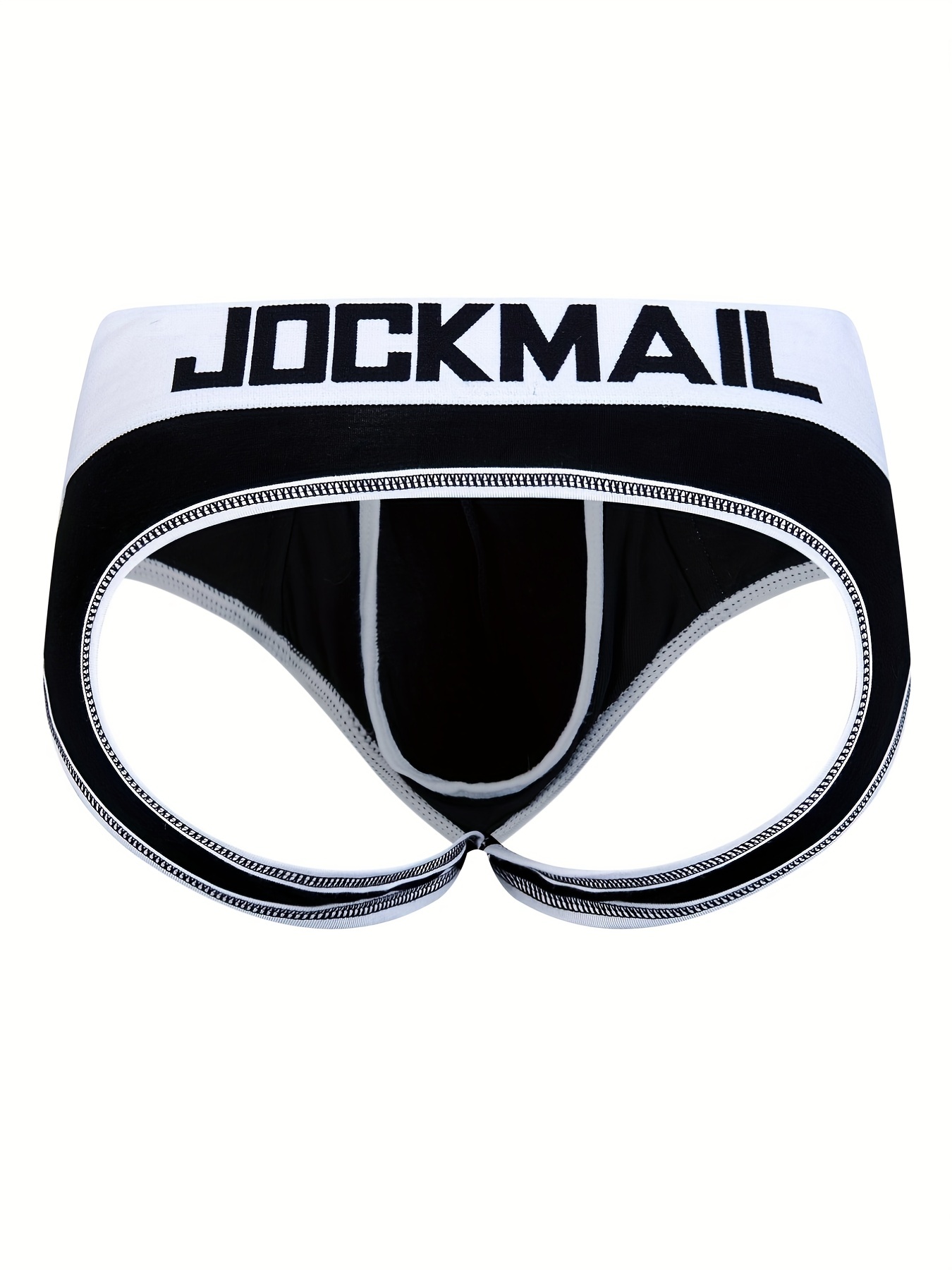 Jockmail Men's Sexy Low Waist Briefs Butt Reveal Open Crotch