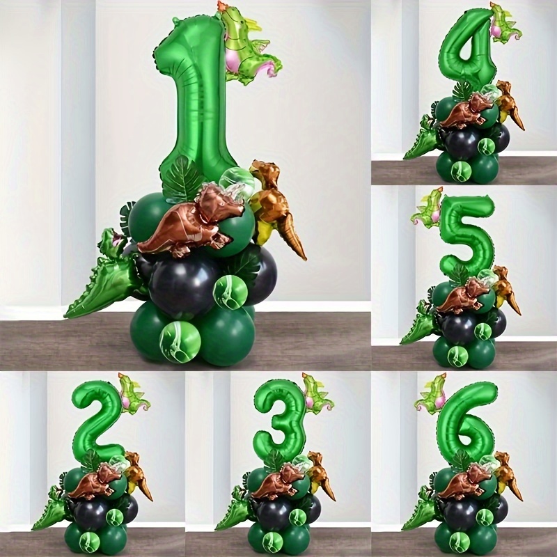  Juego de decoraciones de fiesta de cumpleaños de dinosaurios,  kit de arco de globos de dinosaurios, decoraciones de cumpleaños con  temática de dinosaurios, arco de globos de fiesta, pancarta de globos