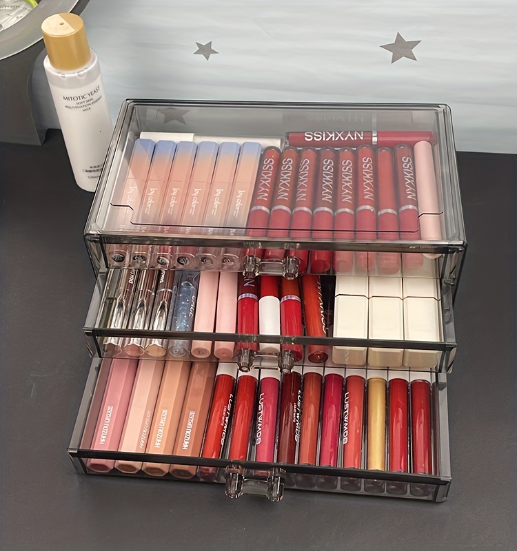 Lipstick Storage Box Lip Glaze Eyeshadow Cosmetic - Temu