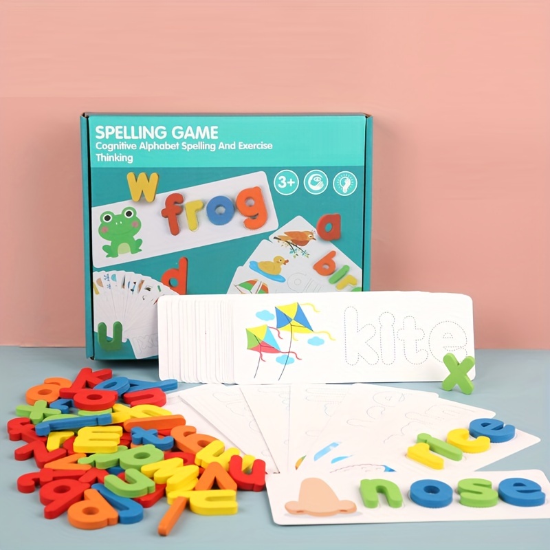 Juegos de letras a juego de ortografía, juguetes educativos de aprendizaje  para niños de 2, 3, 4 años de edad, juguetes de aprendizaje preescolar