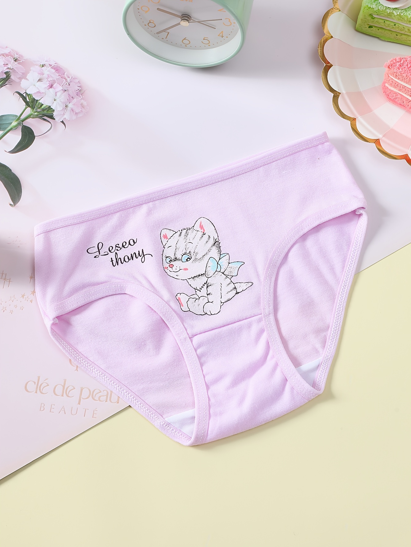 Kawaii Cute Cartoon Cat Kitten Kitty 95% Cotton Panty Women's Underwear Size  S-M