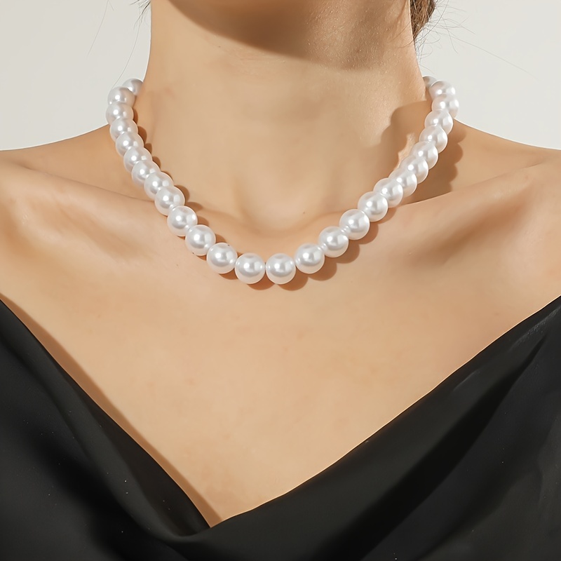 Acheter Collier de perles de riz doux rétro, chaîne de clavicule, tendance  féminine, à la mode, bijoux