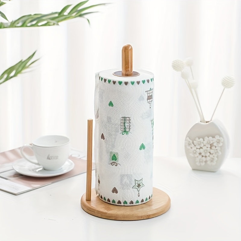 Double Pole Wooden Paper Towel Holder Household Roll Holder