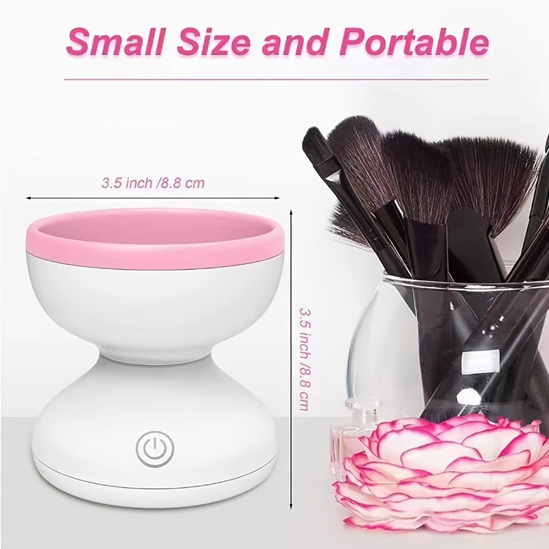 Professional Makeup Brush Cleaner And Dryer Machine - Inside 1200mah  Battery USB Recharge Electric Makeup Brush Cleaner W/Automatic Brush  Spinner To Q