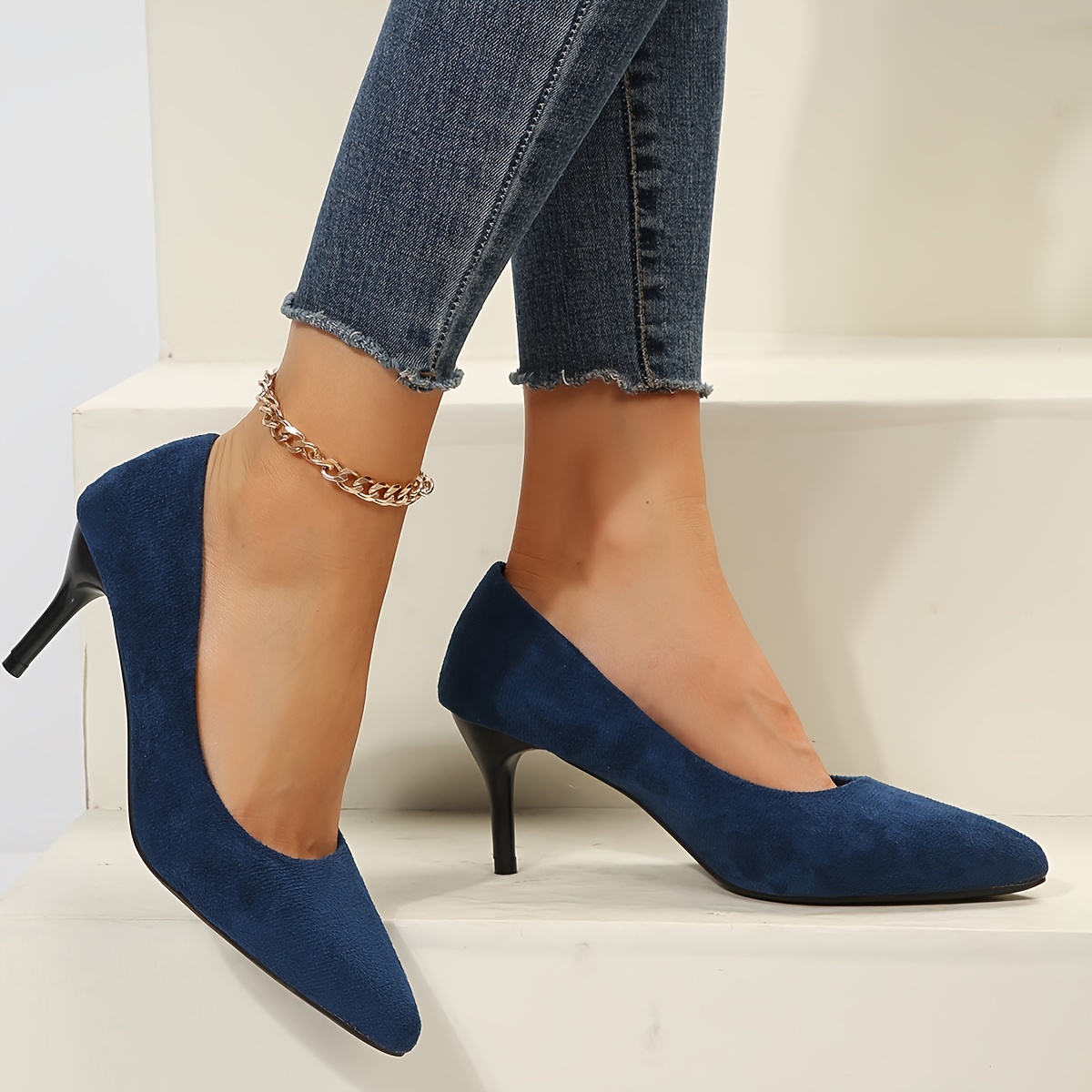 Navy blue shop stiletto pumps