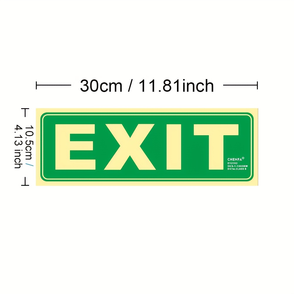 Safety Exit Sign Glow In The Dark Photoluminescent Fire Safety Signs Escape Sign E12102 Temu