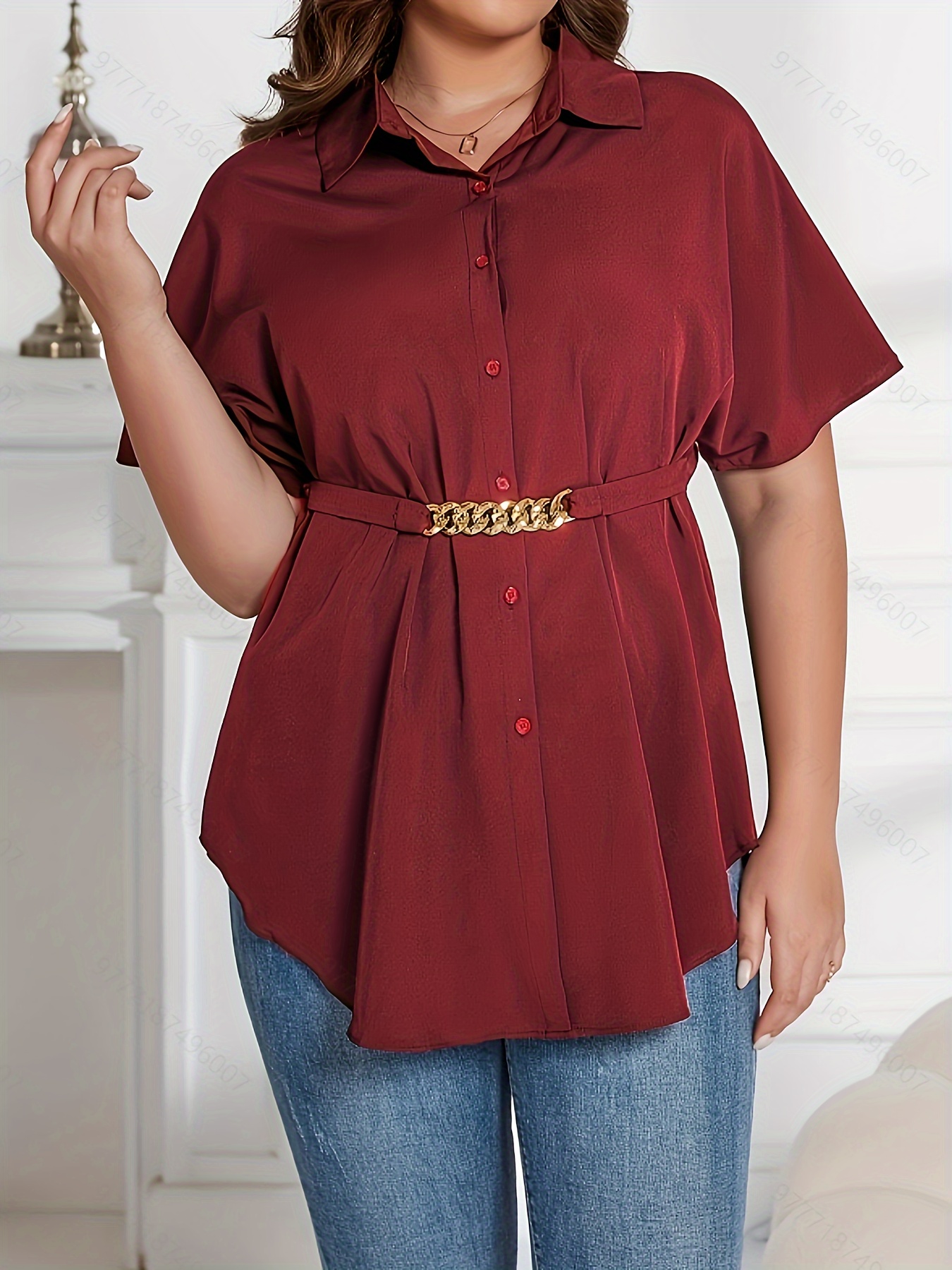 plus size maroon blouse