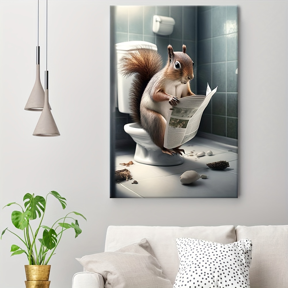 1 Pezzo Divertente Arte Da Parete Decorativa Per Bagno Con Animali