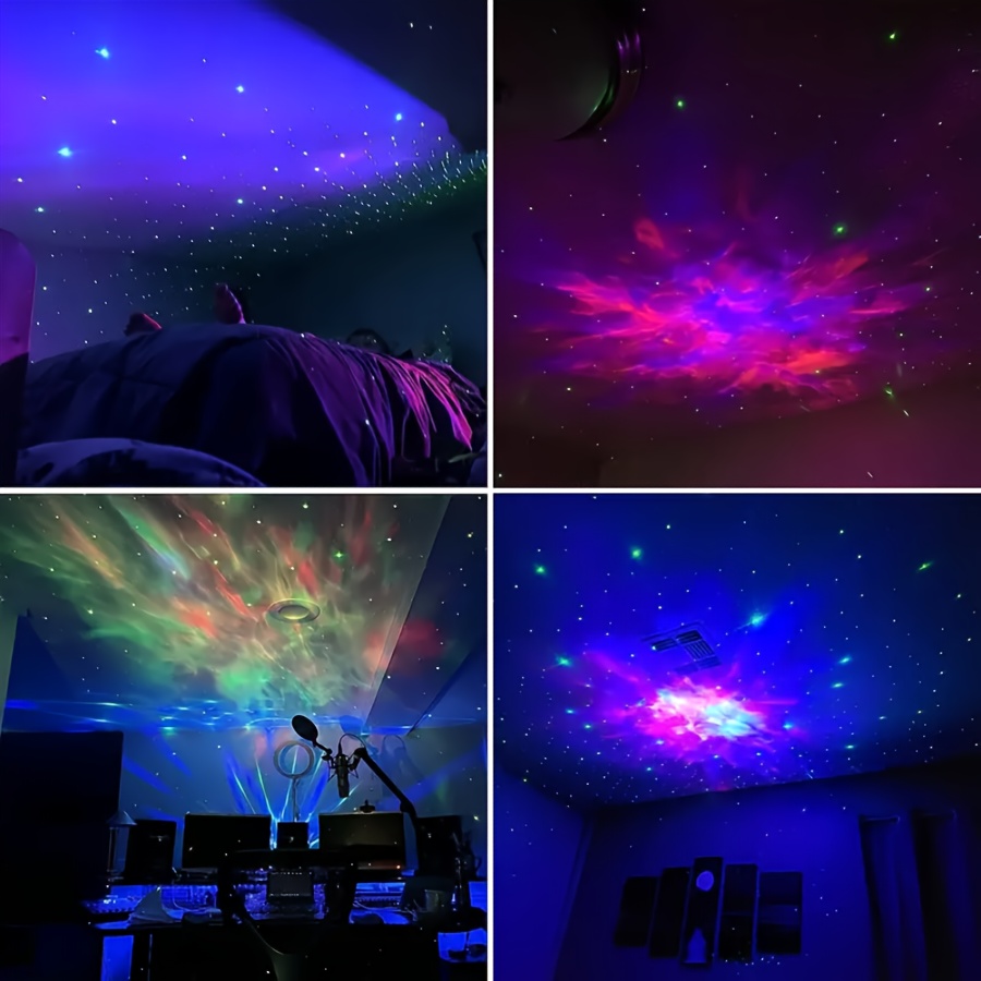 Eicaus Proyector de estrellas, proyector de galaxia con control remoto,  proyector de luz nocturna 3 en 1 con nube de nebulosa LED/ola oceánica en