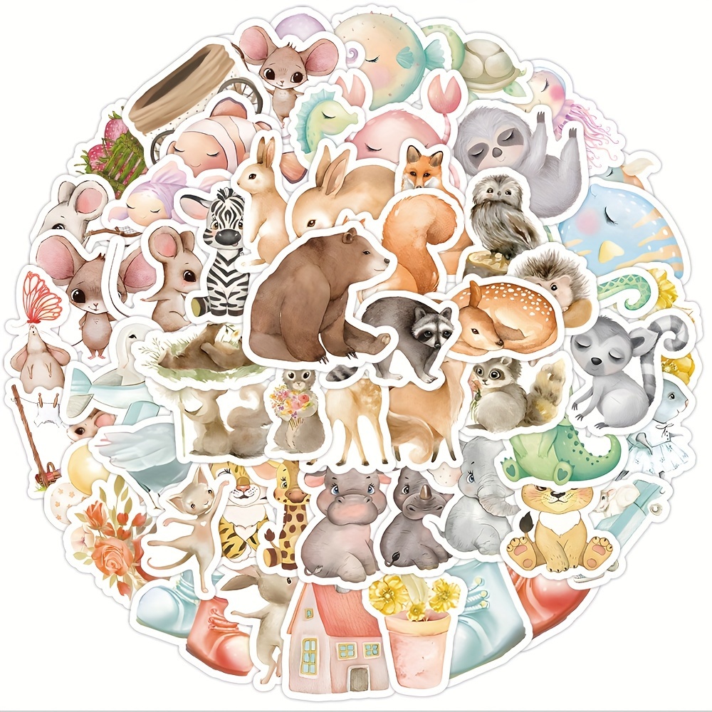 Zoo Animals Stickers Vinyl Waterproof Cute Animal Stickers - Temu