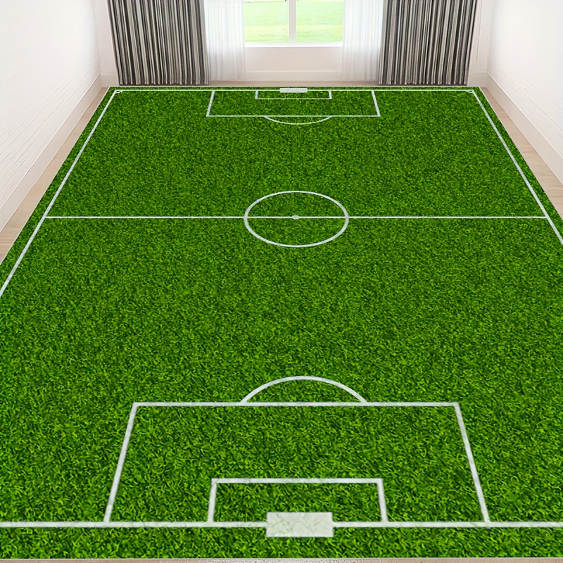 Alfombra de campo de fútbol, 6 x 8 pies, alfombra impresa que rodea todo el  campo de fútbol con pelotas de fútbol para juegos de pelota, alfombras