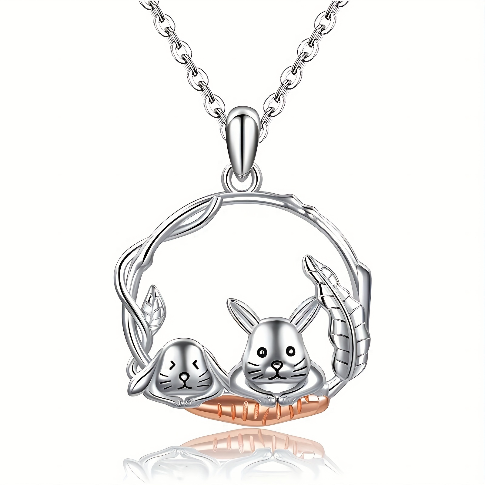 Customized Engraved Rabbit Bunny Necklace With Personalized Star Shape  Letter Pendant, Adorable Neck Jewelry For Women Girls Gift - Temu