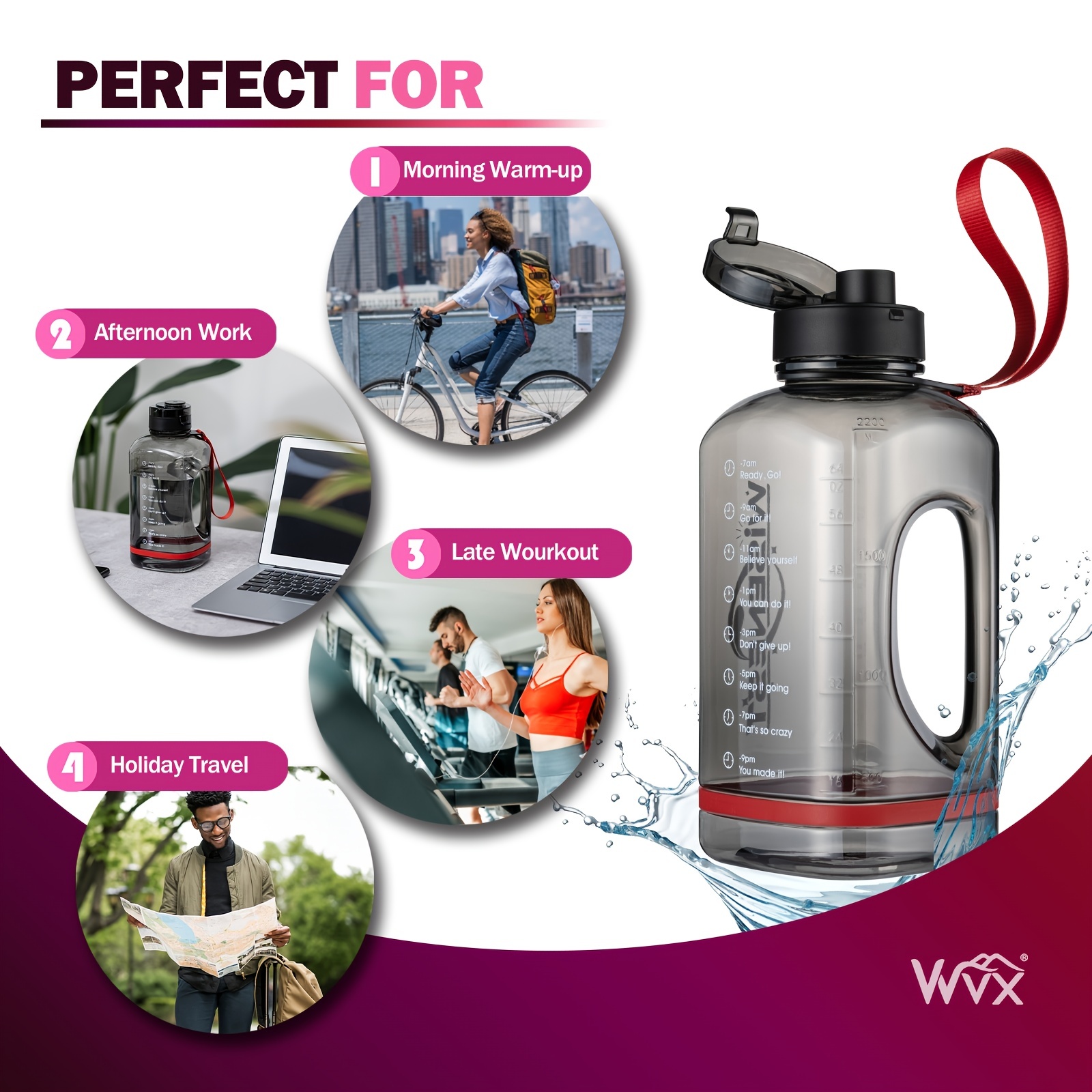 Portable Water Bottle Leakproof Outdoor Travel Fitness Jugs
