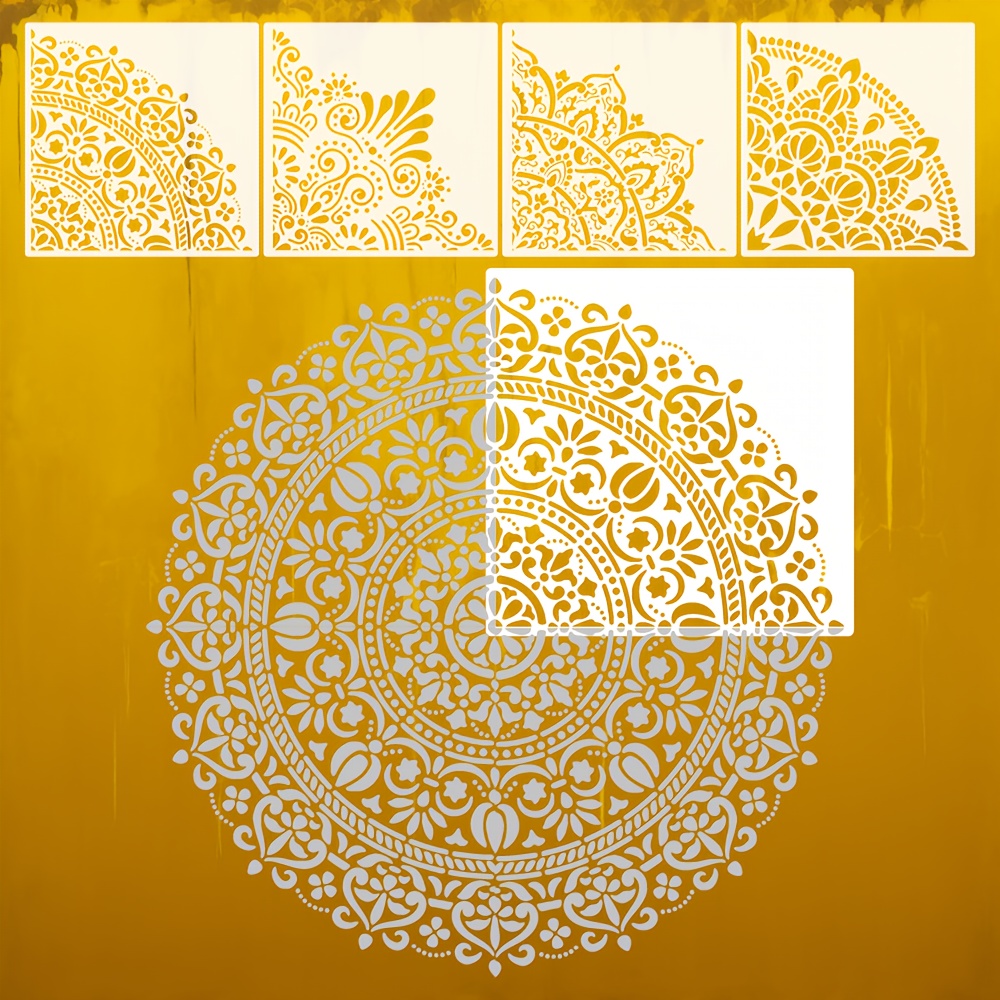 Large Mandala Stencils Reusable Floral Design Mandala - Temu United Arab  Emirates