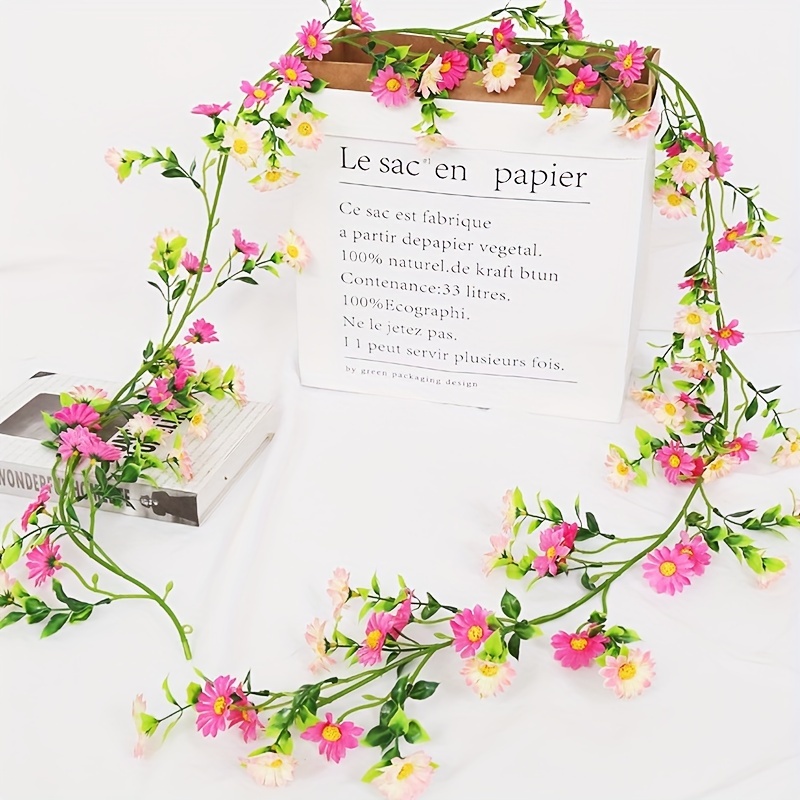 Artificial Daisy Flower Garlands Fake Flower Ivy Vine With - Temu