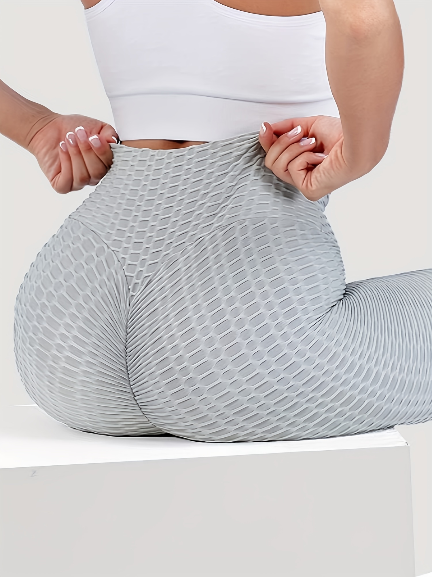 Womens High Waisted Yoga Pants Tummy Control Scrunched Booty Leggings Butt  Lift