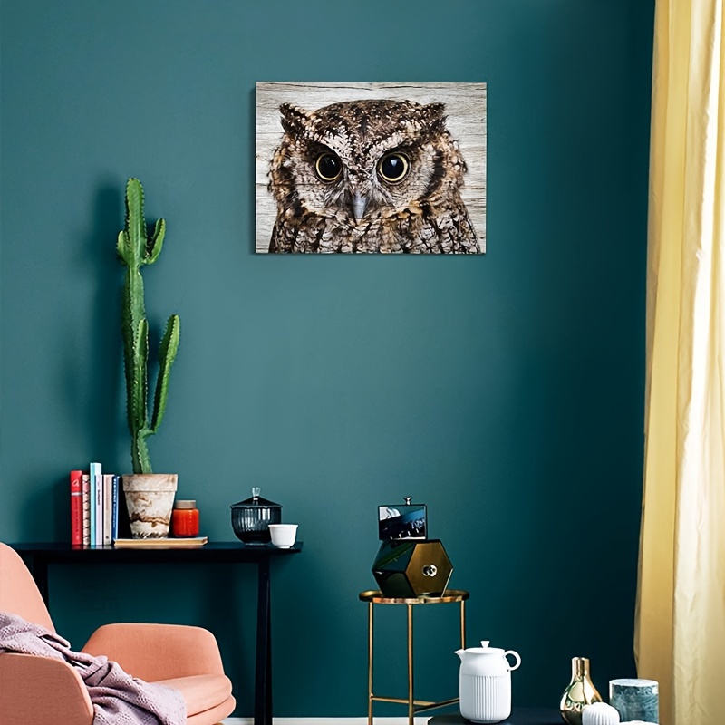 1pc Vintage Flower Owl Canvas Paintings for Living Room Home Decor - Cute  Animals Posters and Prints with No Frame