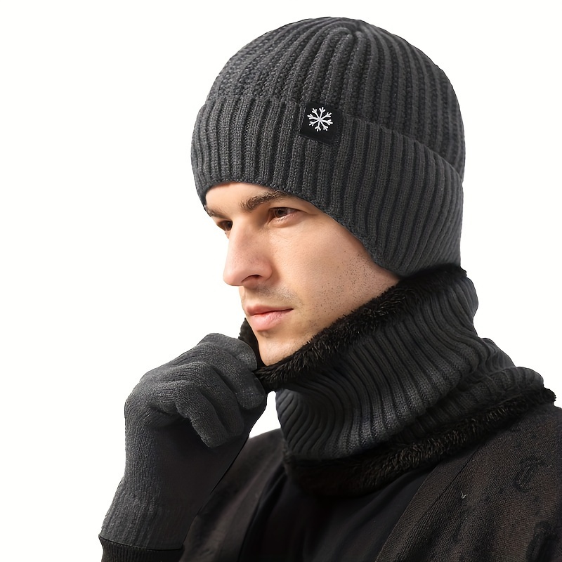 2pcs Set Cappelli Invernali Uomo - Cappello A Maglia Spesso Sciarpa Collo,  Antivento E Caldo Protezione Orecchie Persone Mezza Età E Anziani -  Gioielli E Accessori - Temu Italy