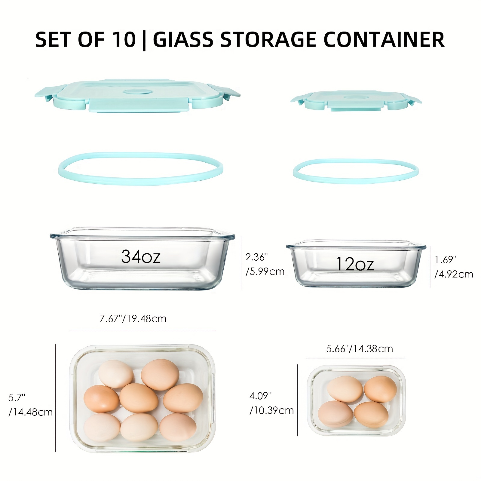 Glass Food Storage Containers Set With Leakproof Airtight Lids, Glass Meal  Prep Containers, Lead Free, Microwave Oven, Freezer And Dishwasher Safe,  For Meal Prep, Lunch And Portion Control, Kitchen Supplies - Temu