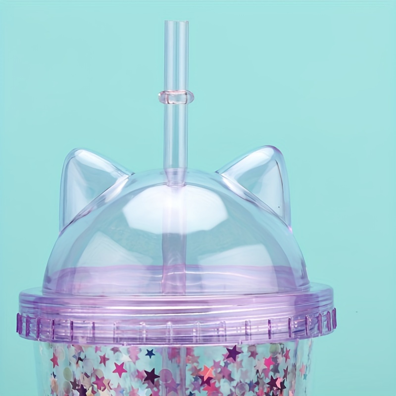 Straw Topper Fairy Wings Glitter Shiny Cup Studded Tumbler 