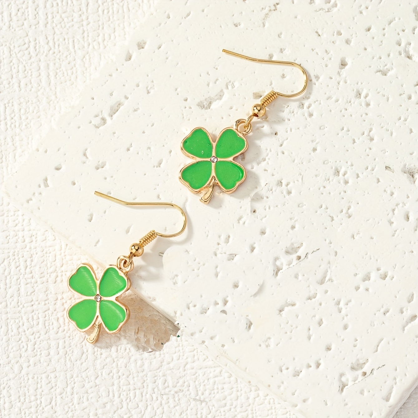 Women's Dangle Earrings Four Leaf Clover 14K Plated Zinc Alloy
