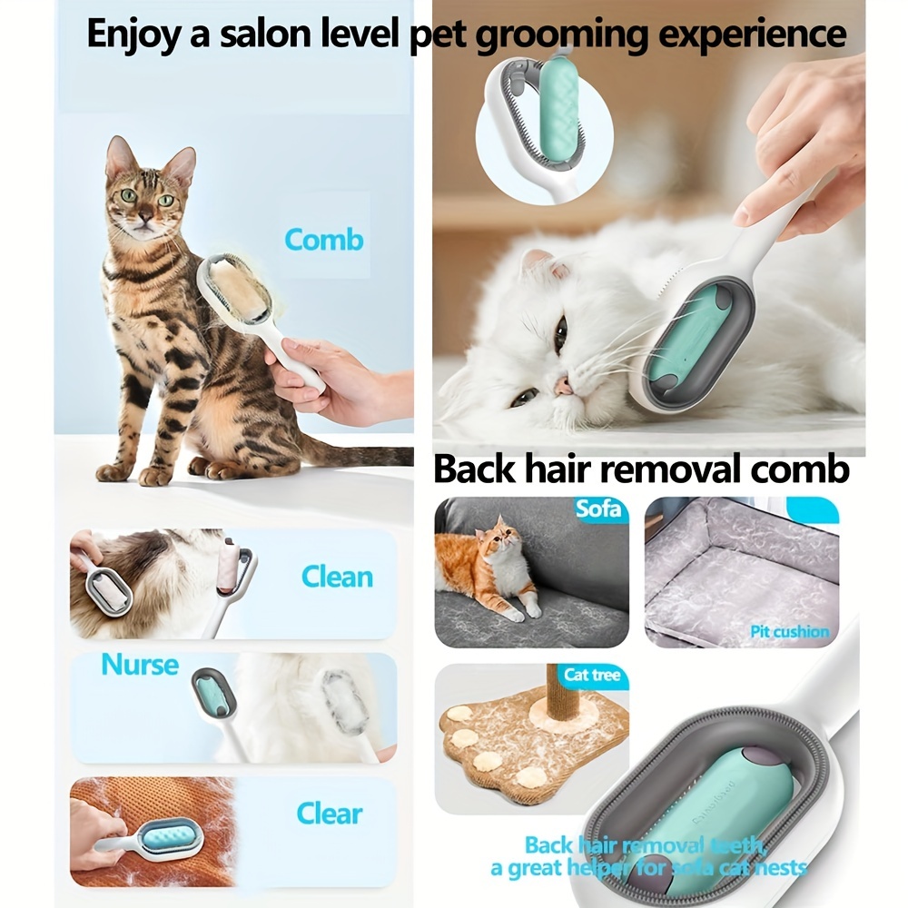 Cepillo de vapor para mascotas 3 en 1, cepillo de aseo para gatos, peine  multifuncional con pulverizador para el cabello, autolimpiante – Los  mejores productos en la tienda online Joom Geek