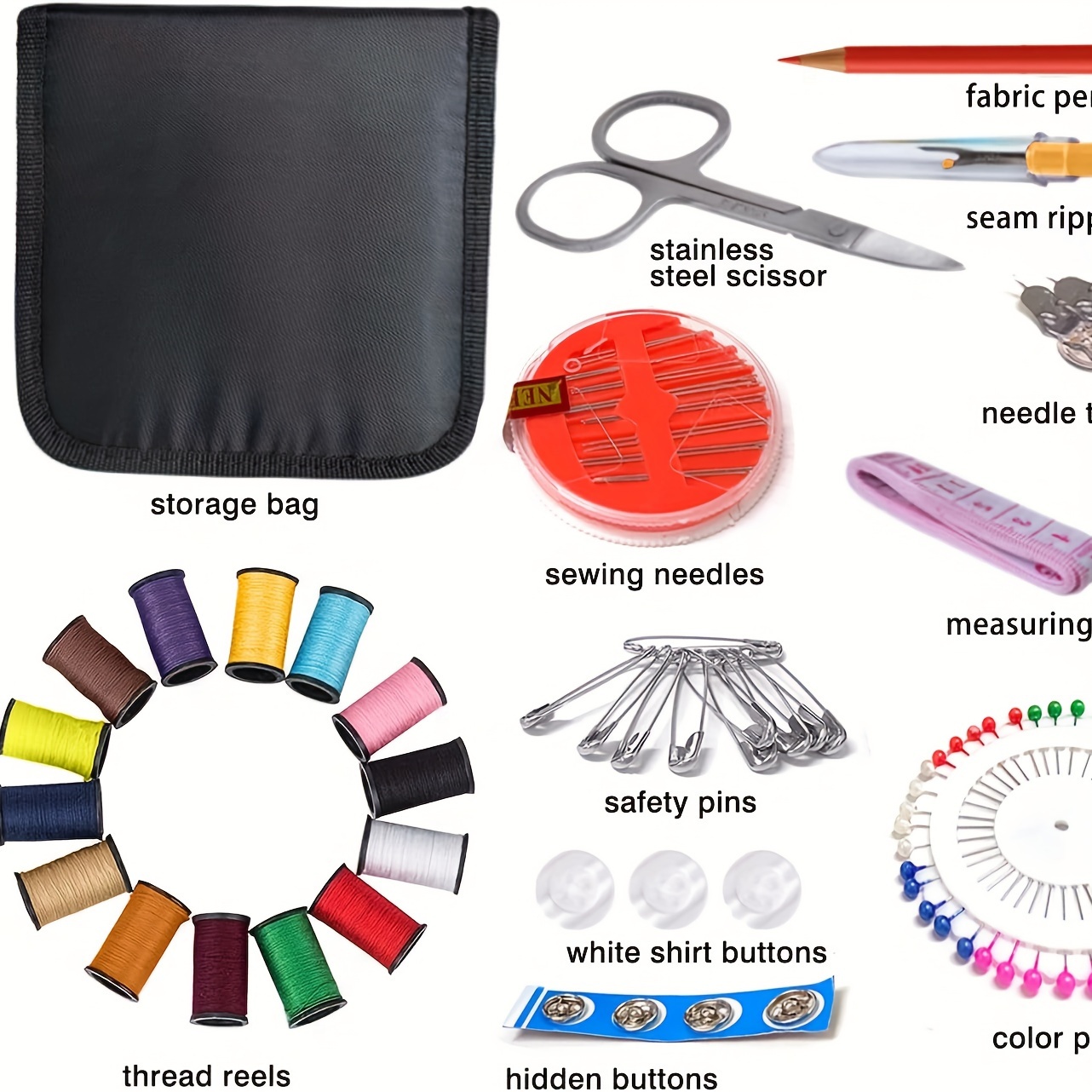 Sewing KIT, DIY Sewing Supplies with Sewing Accessories, Portable Mini  Sewing Kit for Beginner, Traveller and Emergency Clothing Fixes, with  Premium
